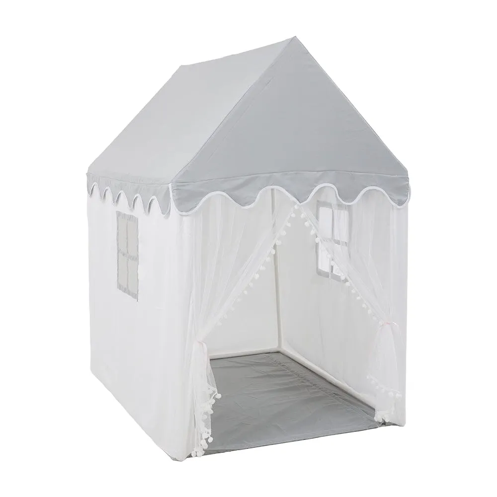 120cm W White Cotton House Play Tent For Kids with Windows