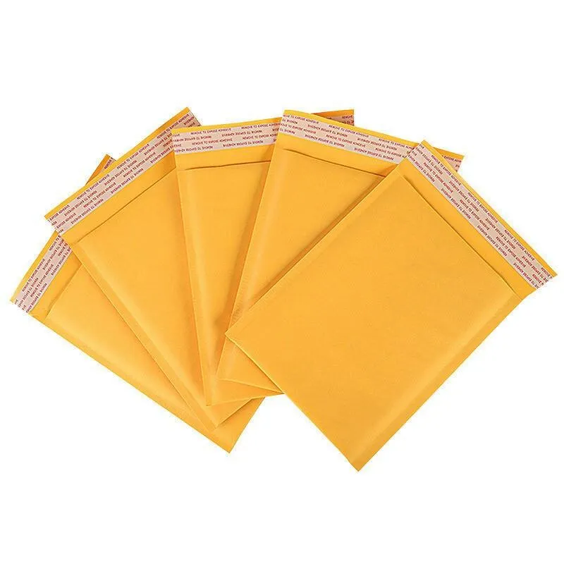 130 Only Kraft Paper Self Sealing Bag, Composite Bubble Envelope, Foam Shockproof Yellow Express Bag 29x39 4cm