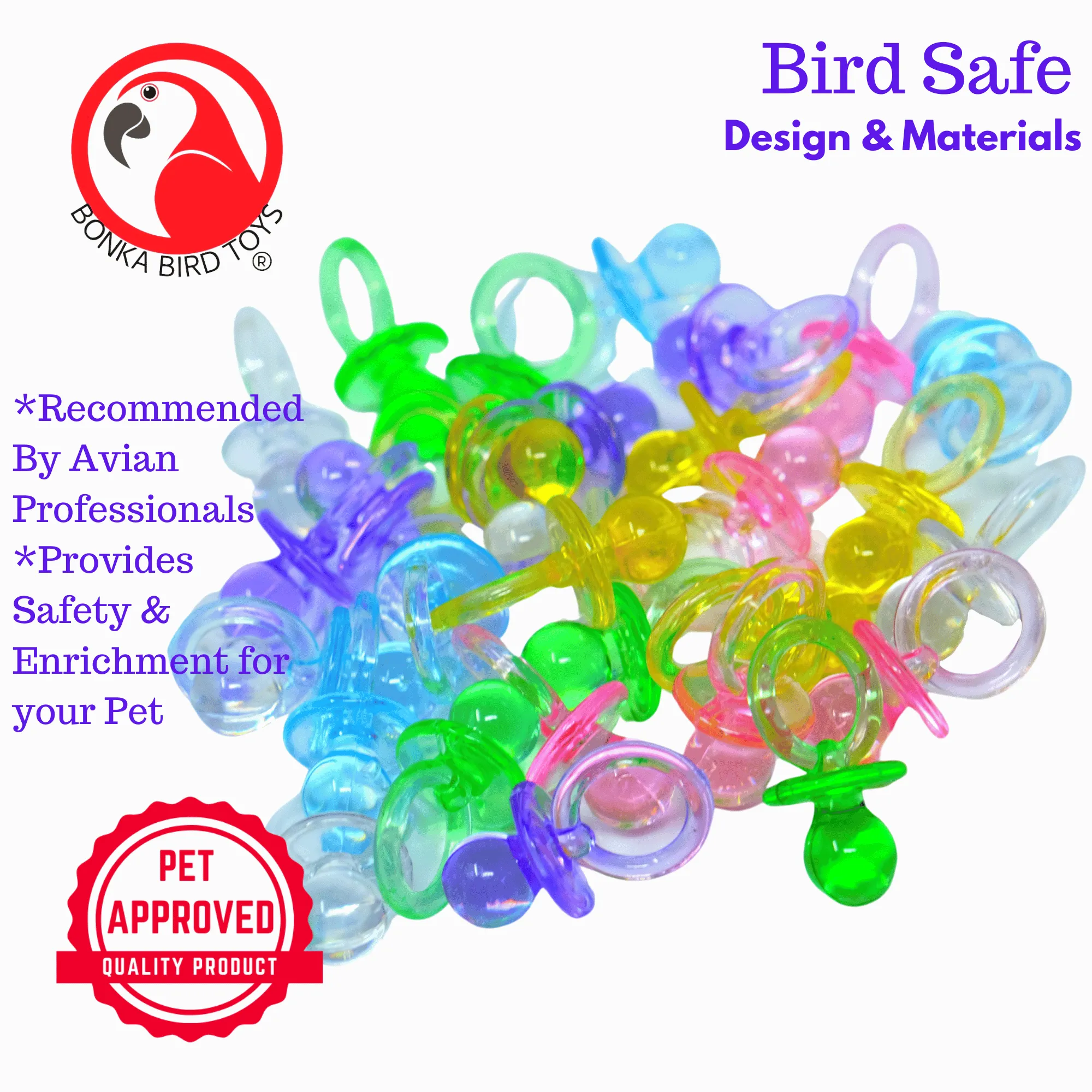 2208 Pk30 1-Inch Color Pacifiers