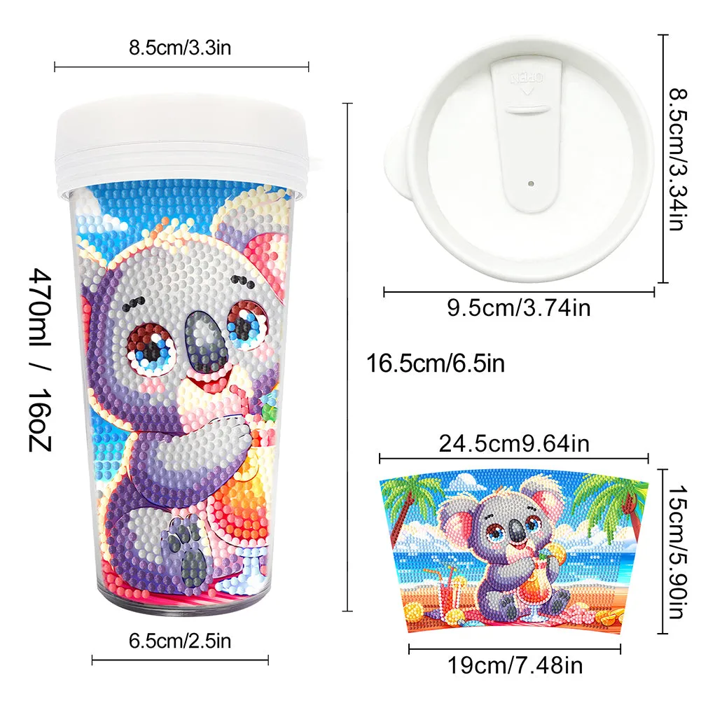 470ml Summer 5D Diamond Painting Decorate Water Bottle DIY Art for Boys Girls