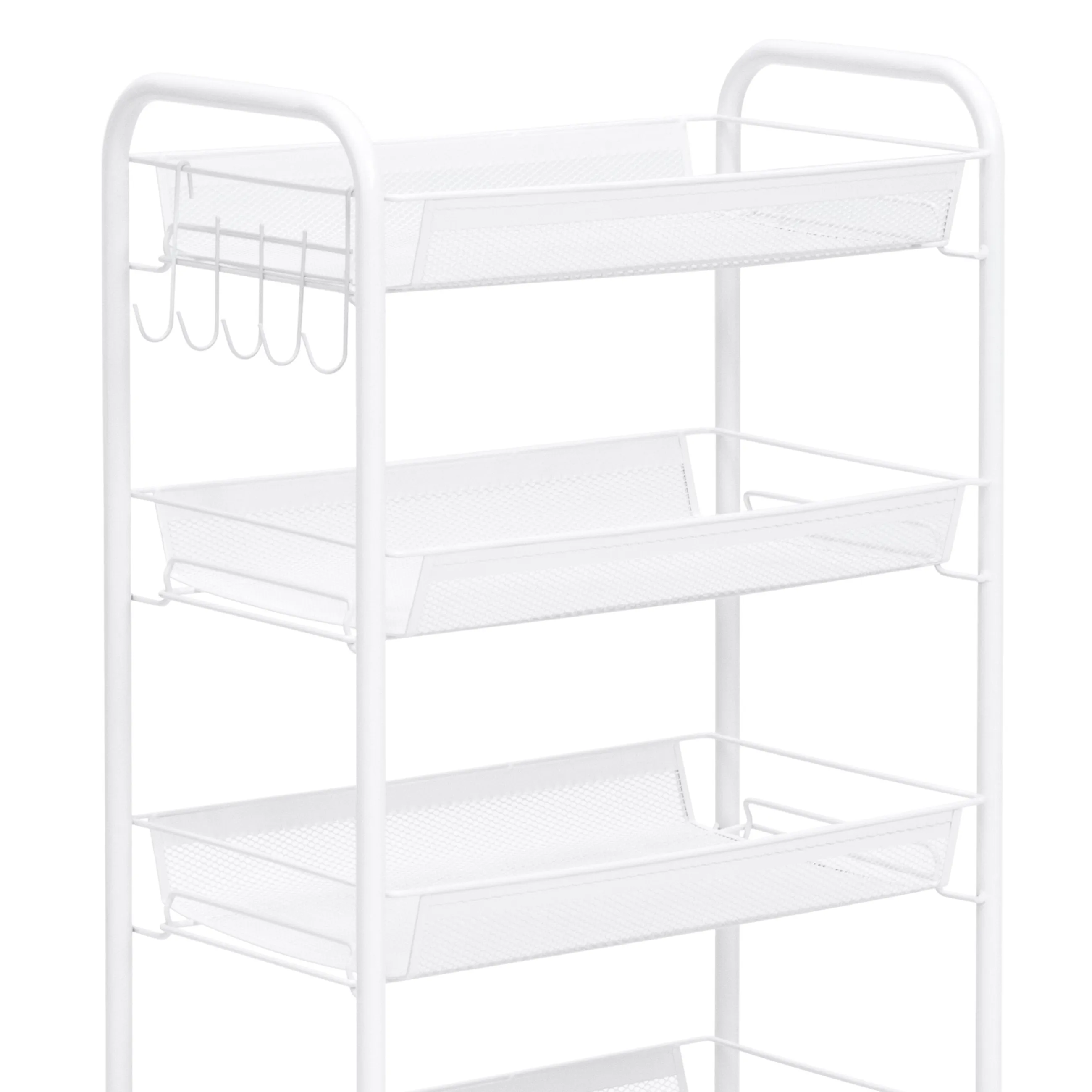 5-Tier Metal Rolling Kitchen Utility Storage Cart w/ Locking Casters