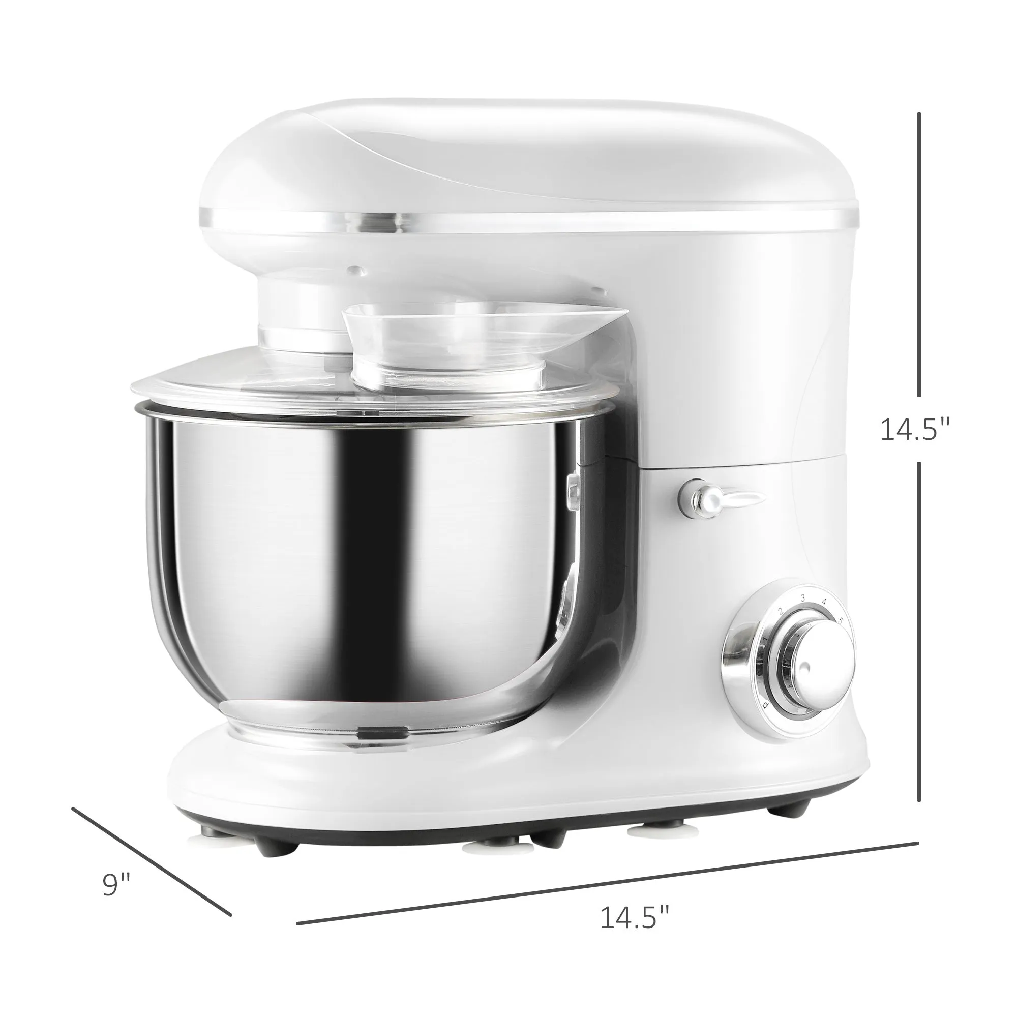 600W Stand Mixer with 6 Qt Bowl, 6 1 Speed, Dough Hook & Beater