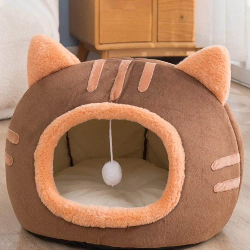 Adorable Plush Cat Head Pet House