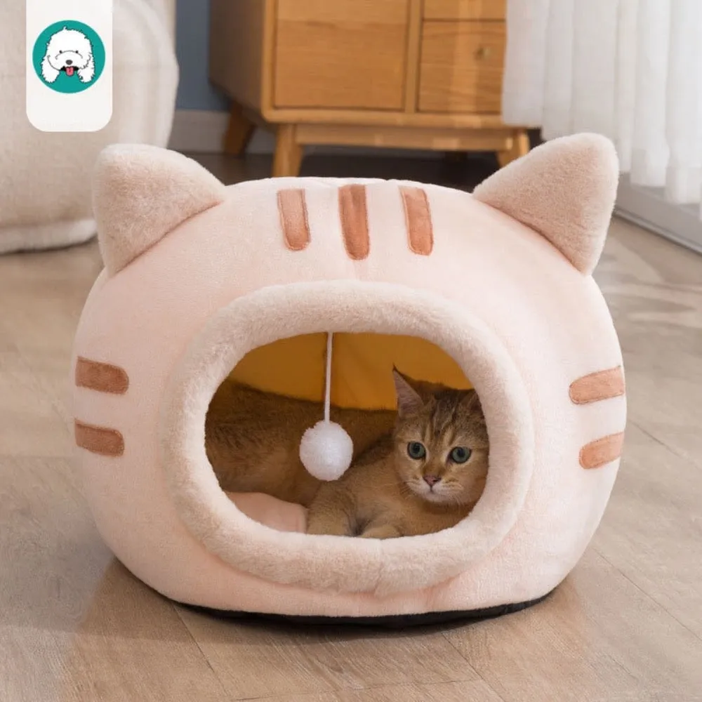 Adorable Plush Cat Head Pet House