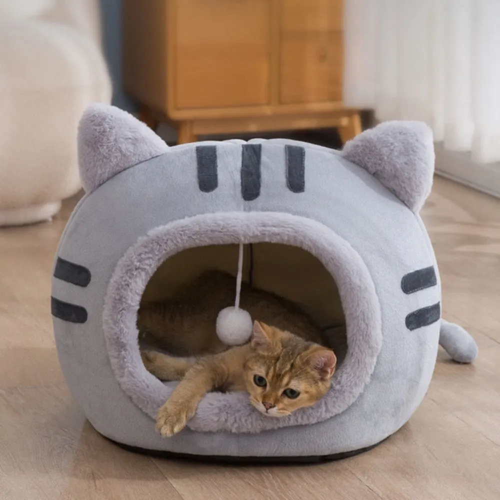 Adorable Plush Cat Head Pet House