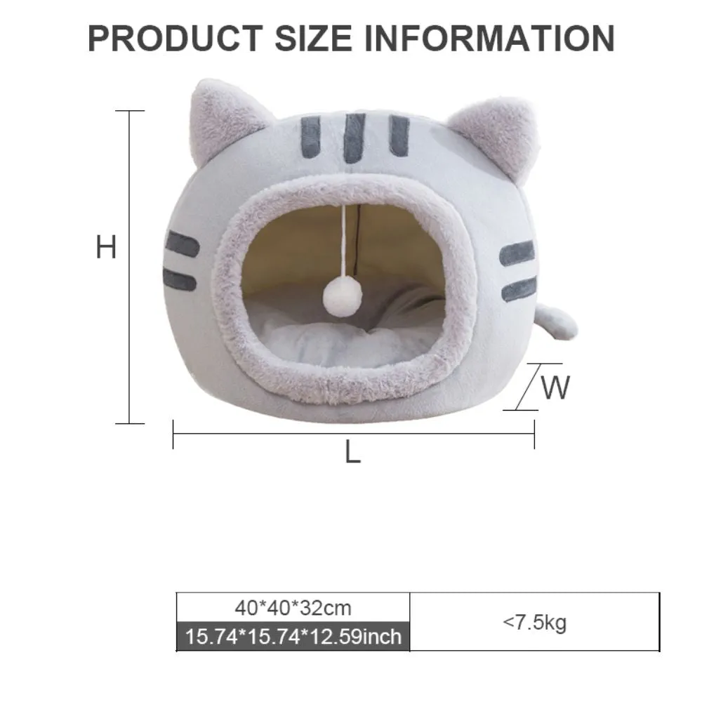 Adorable Plush Cat Head Pet House