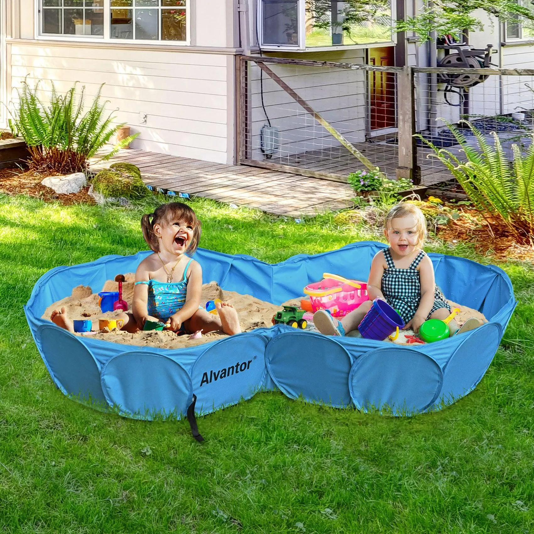 Alvantor Double Swimming Pool Pet Bathing Tub Portable Kiddie Pools