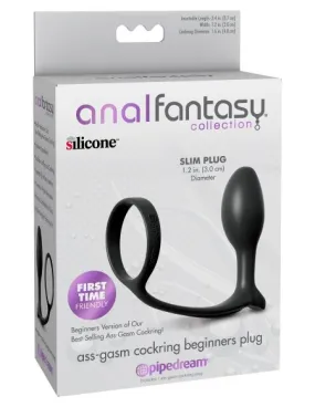 Anal Fantasy Ass-Gasm Cockring Beginners Plug - Black