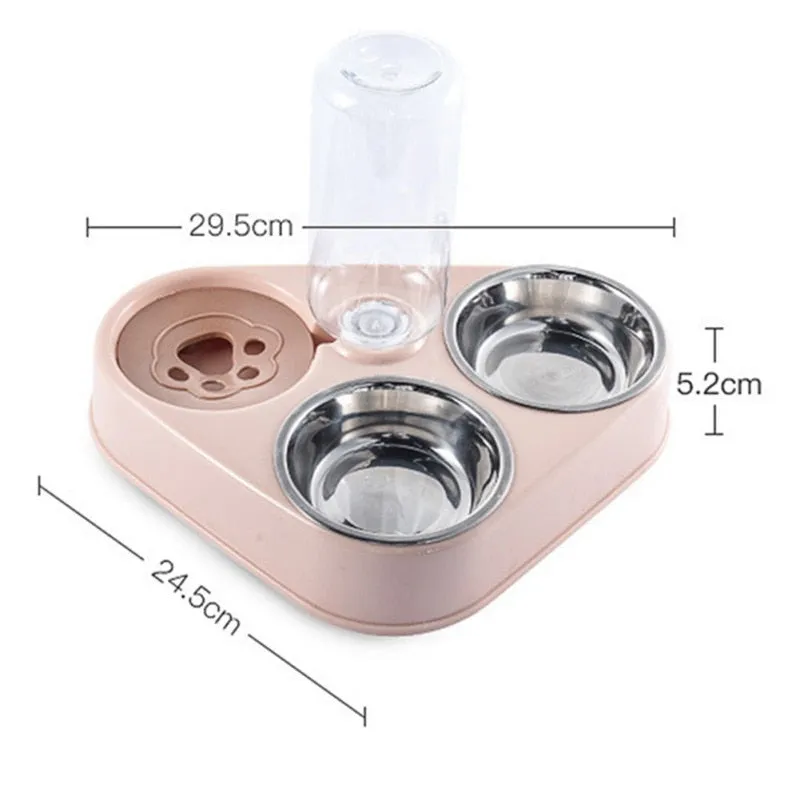 Automatic Drinking Pet Bowl 500ML Dog Cat Feeder Stainless Steel