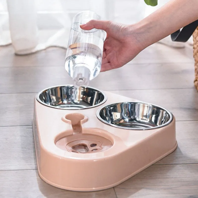 Automatic Drinking Pet Bowl 500ML Dog Cat Feeder Stainless Steel