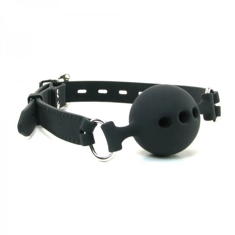 Ball Gag - Black Silicone Breathable Ball Gag - (3 sizes)