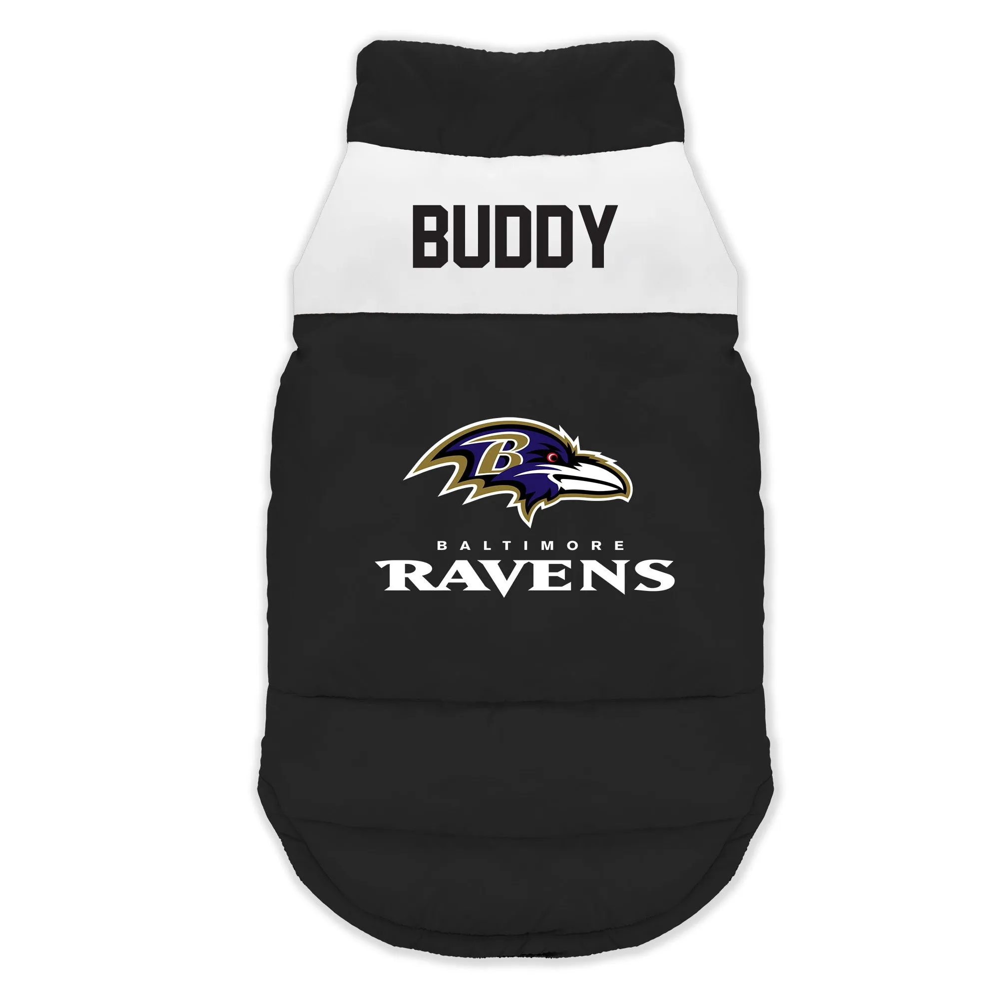 Baltimore Ravens Custom Pet Parka Puff Vest