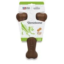 Benebone Peanut Butter Wishbone Durable Dog Chew Toy