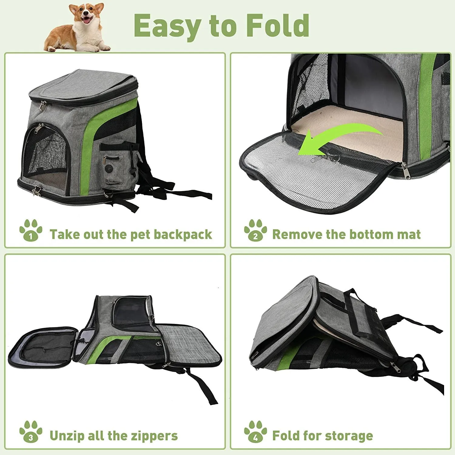 Cat Carrier Backpack, Airline Approved Pet Travel Carrier Bag with Safe Locking Zippers, Support Up to 22lbs