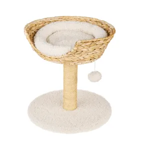 Cat Scratching Post with Wicker Bed