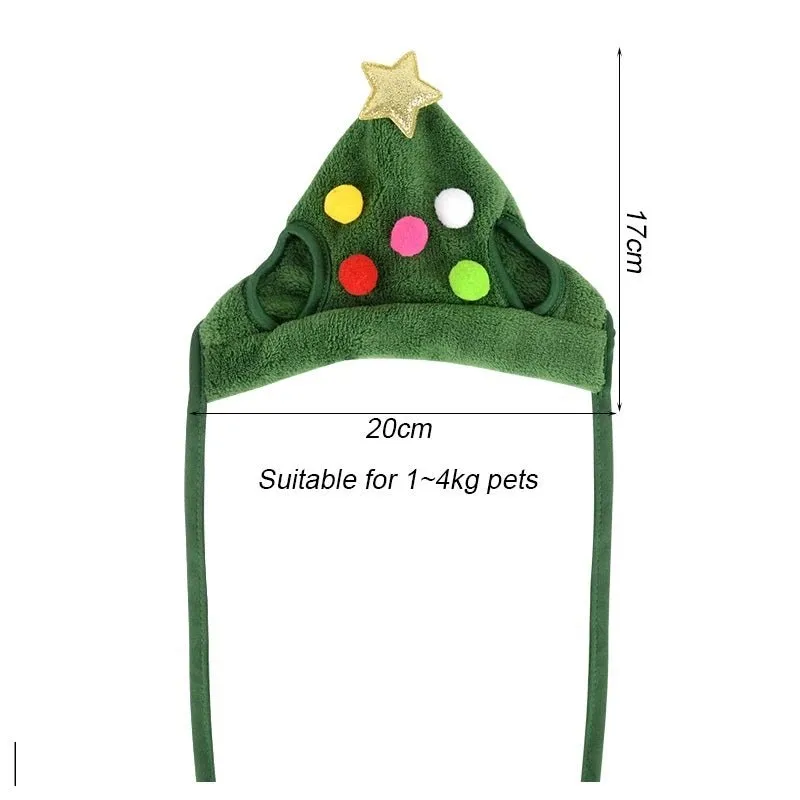 Christmas Hat & Bib Set for Pets – Festive Costume Accessories for Dogs and Cats