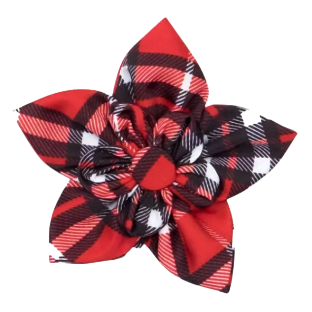 Collar Flower | Bias Plaid Red