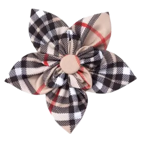 Collar Flower | Bias Plaid Tan