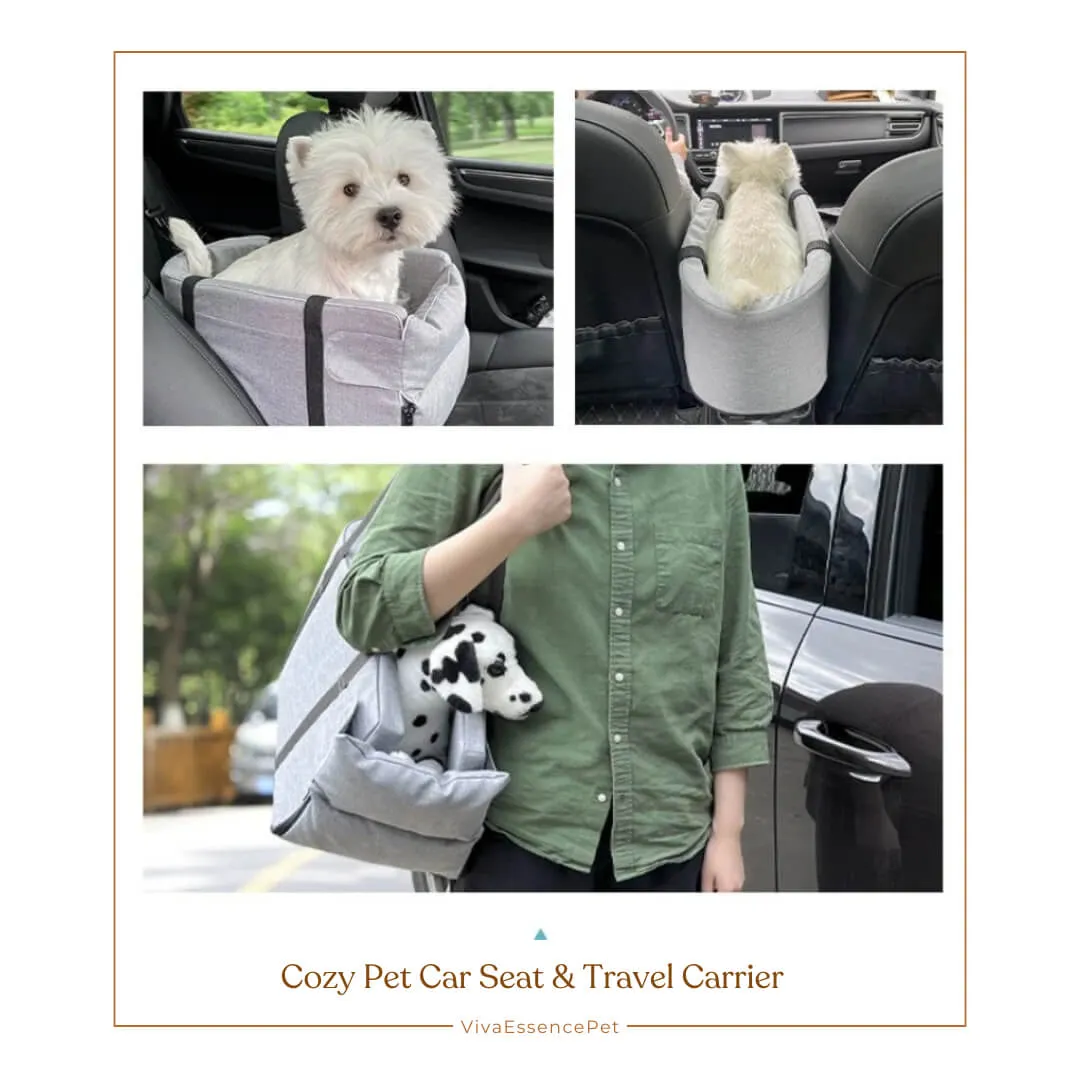 Cozy Pet Car Seat & Travel Carrier - Safe & Comfy Journeys