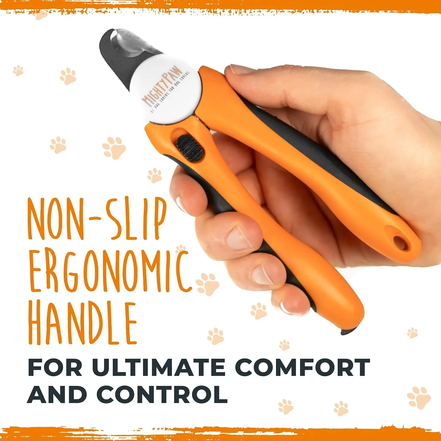 Dog Nail Clippers - Dog Claw Clippers - Pet Claw Trimming and Grooming Set - Built-In Safety Guard - Sharp Stainless Steel Blade - Ergonomic Handle - Nail Trimmer Dog - Paw Trimmer (Orange)