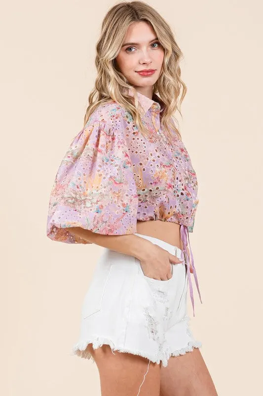 Eyelet Crop Top