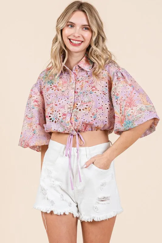 Eyelet Crop Top