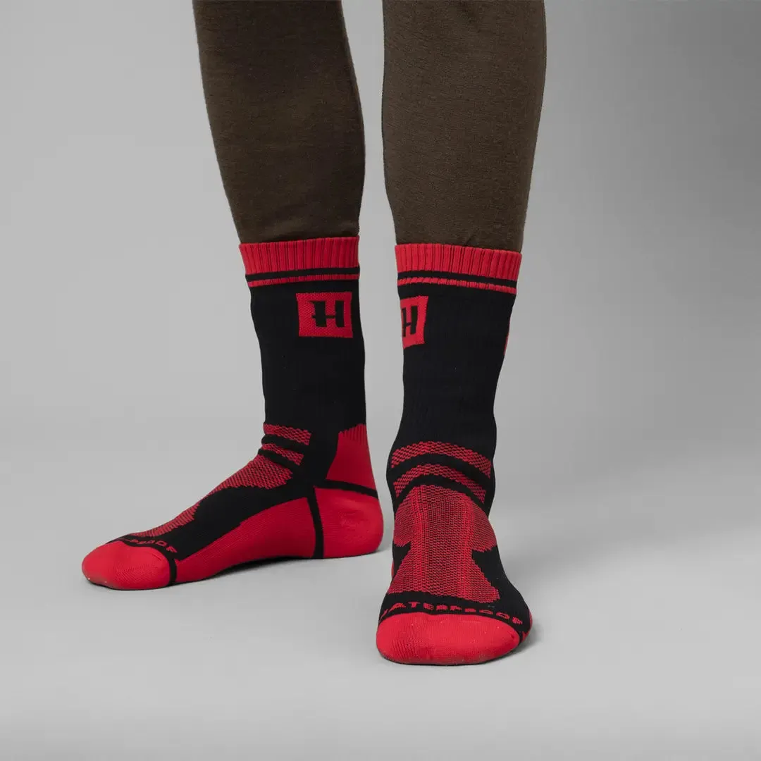 Harkila Waterproof Sock - Red/Black by Harkila