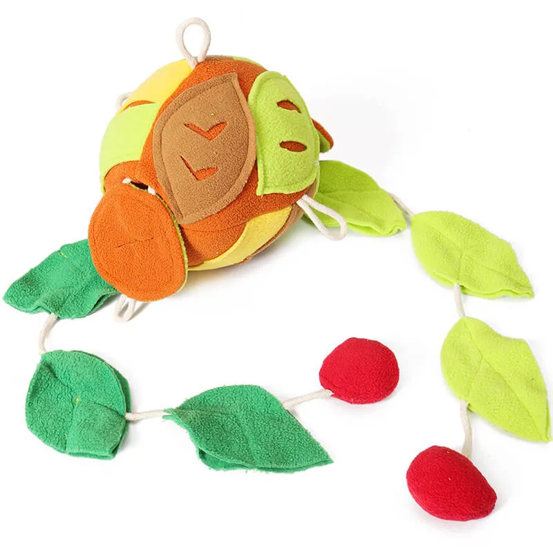 Interactive Puzzle Squeaky Toy Leaf Ball Dog Treat Dispenser Toy