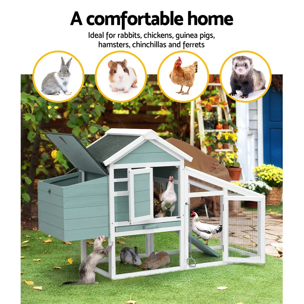 i.Pet Chicken Coop Rabbit Hutch Large House Run Cage Wooden Outdoor Pet Hutch