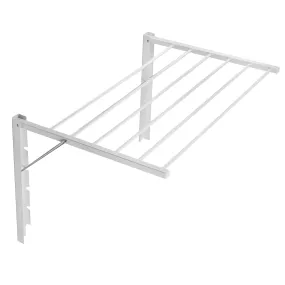 Majka Wall Mounted Clothes Airer Drying Rack 70cm White Collapsible Foldable