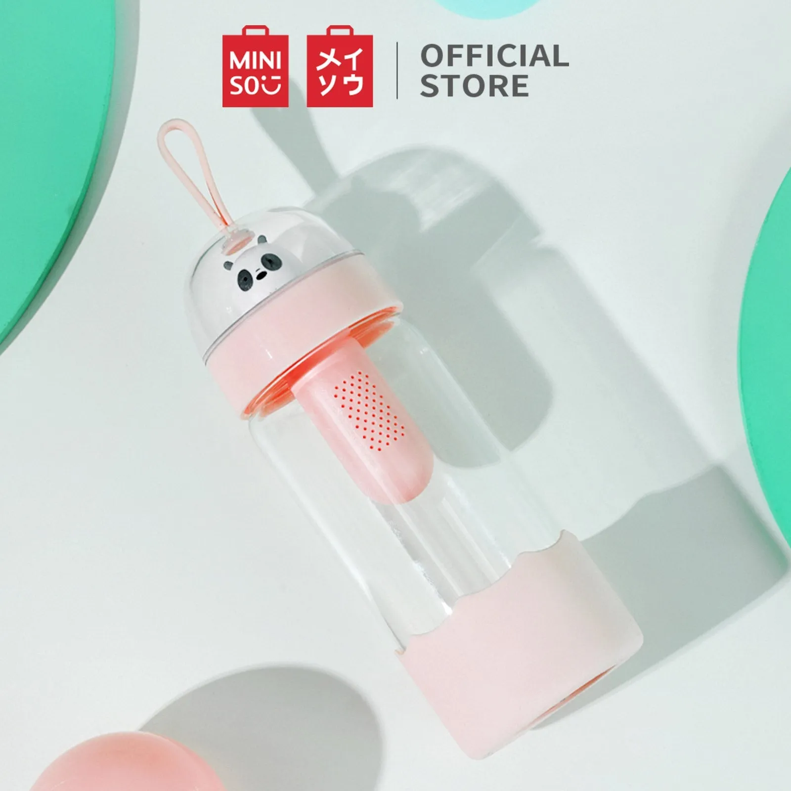 Miniso We Bare Bears Collection 4.0 Tea Brewing Bottle (pink)