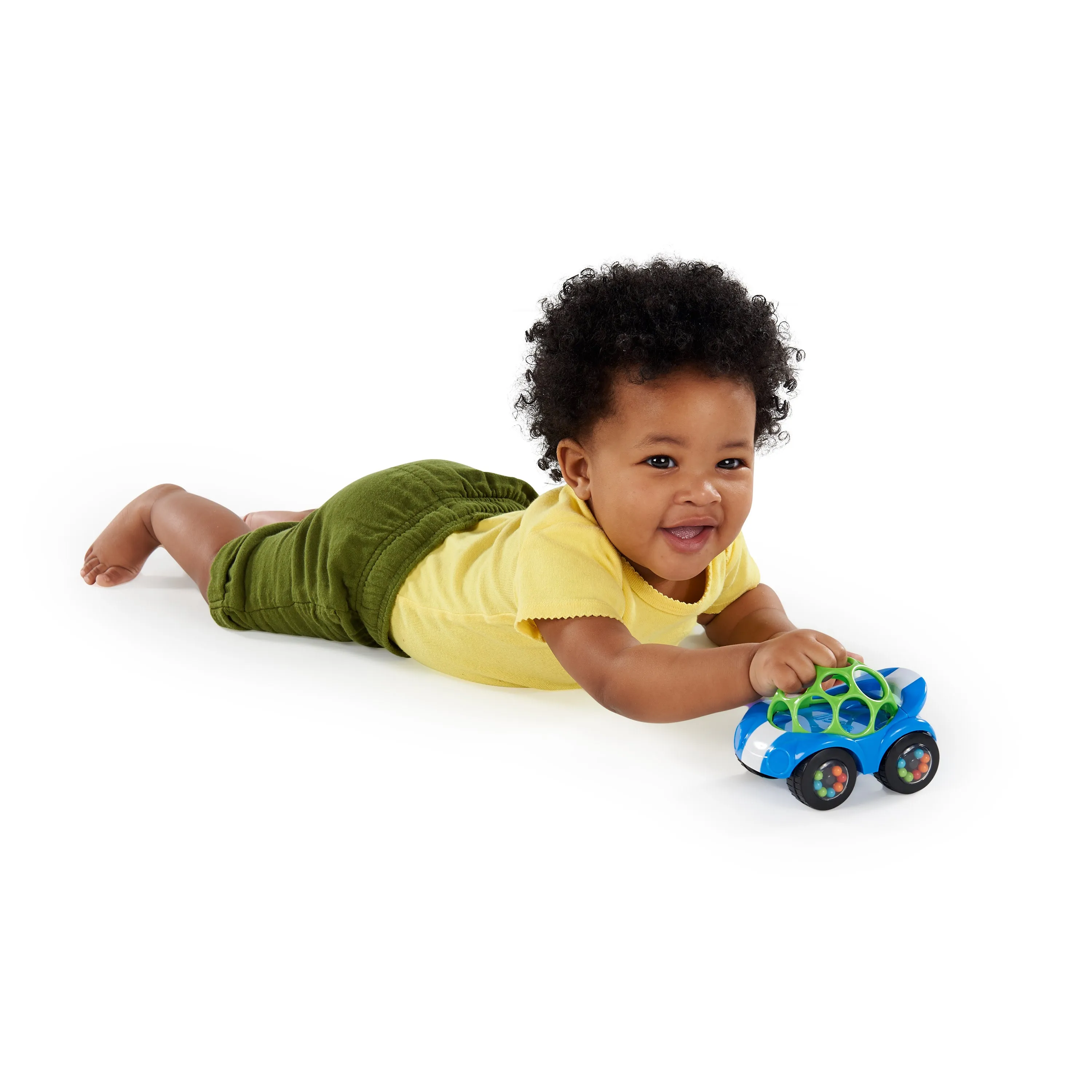 Oball Easy Grasp Rattle & Roll Toy Sports Car BPA-Free Infant Crawling Toy in Blue