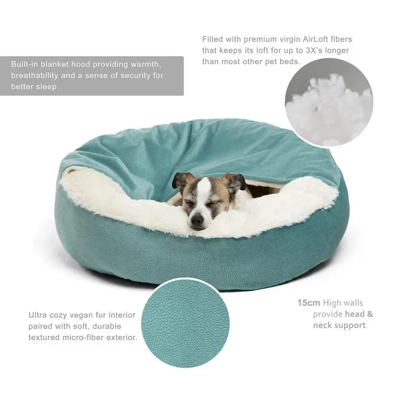 Orthopedic Dog Bed with Hooded Blanket - Winter Warm, Waterproof, and Dirt-Resistant Cuddler for Cats & Puppies