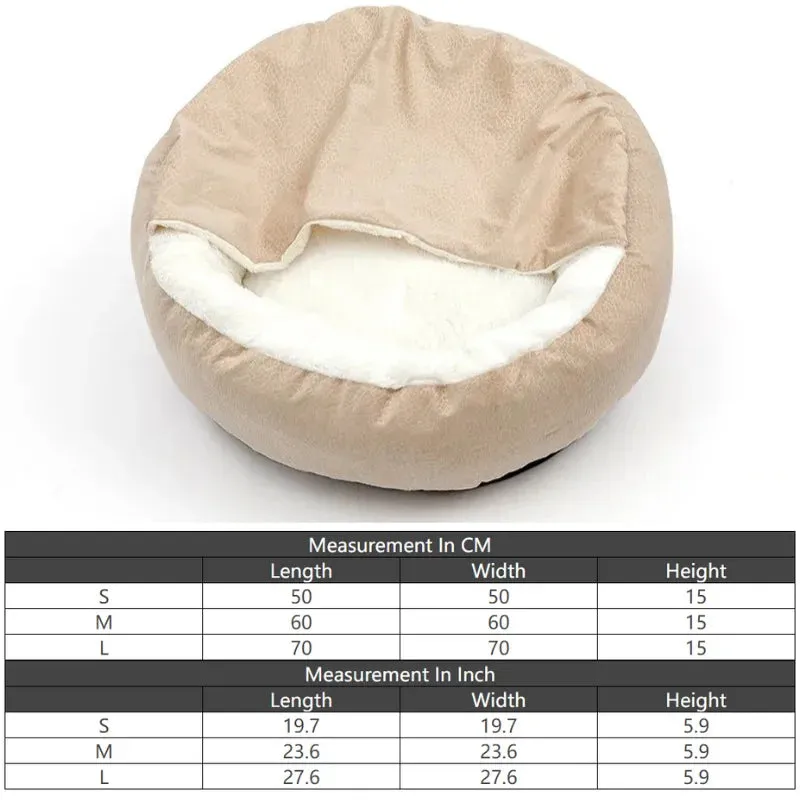 Orthopedic Dog Bed with Hooded Blanket - Winter Warm, Waterproof, and Dirt-Resistant Cuddler for Cats & Puppies