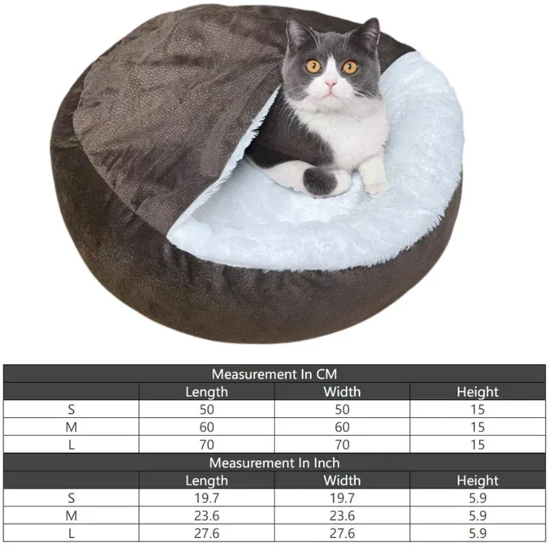 Orthopedic Dog Bed with Hooded Blanket - Winter Warm, Waterproof, and Dirt-Resistant Cuddler for Cats & Puppies