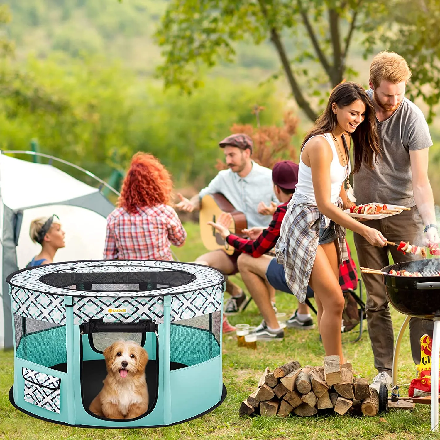 Pet Portable Playpen | Cylinder