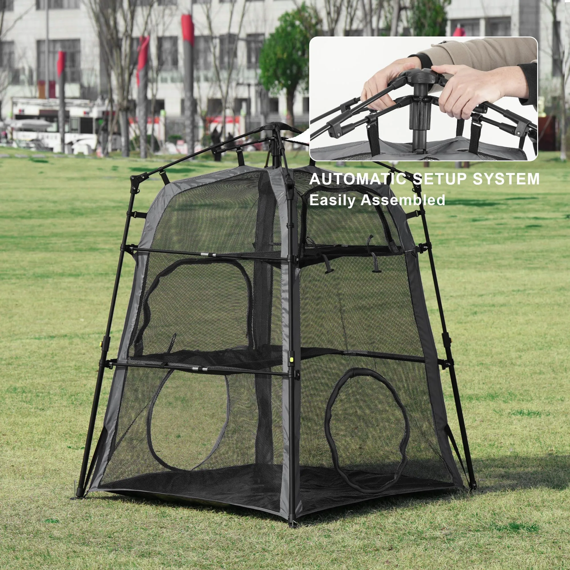 PETEASE Cat Tower Tent,Outdoor Patio Cat Enclosures with Breathable Mesh,Indoor Playpen Portable Exercise Tent