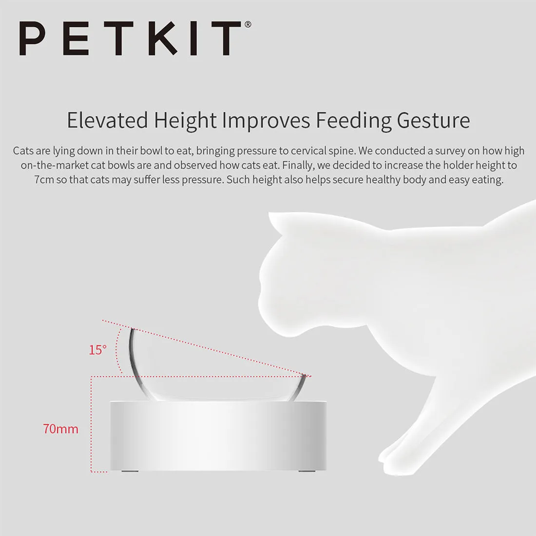 Petkit Fresh Nano 15 Degree adjustable Pet Cat Dog Non Toxic Feed Feeding Bowl Double