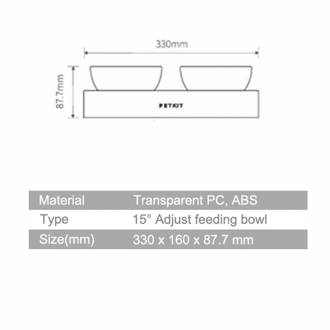 Petkit Fresh Nano 15 Degree adjustable Pet Cat Dog Non Toxic Feed Feeding Bowl Double