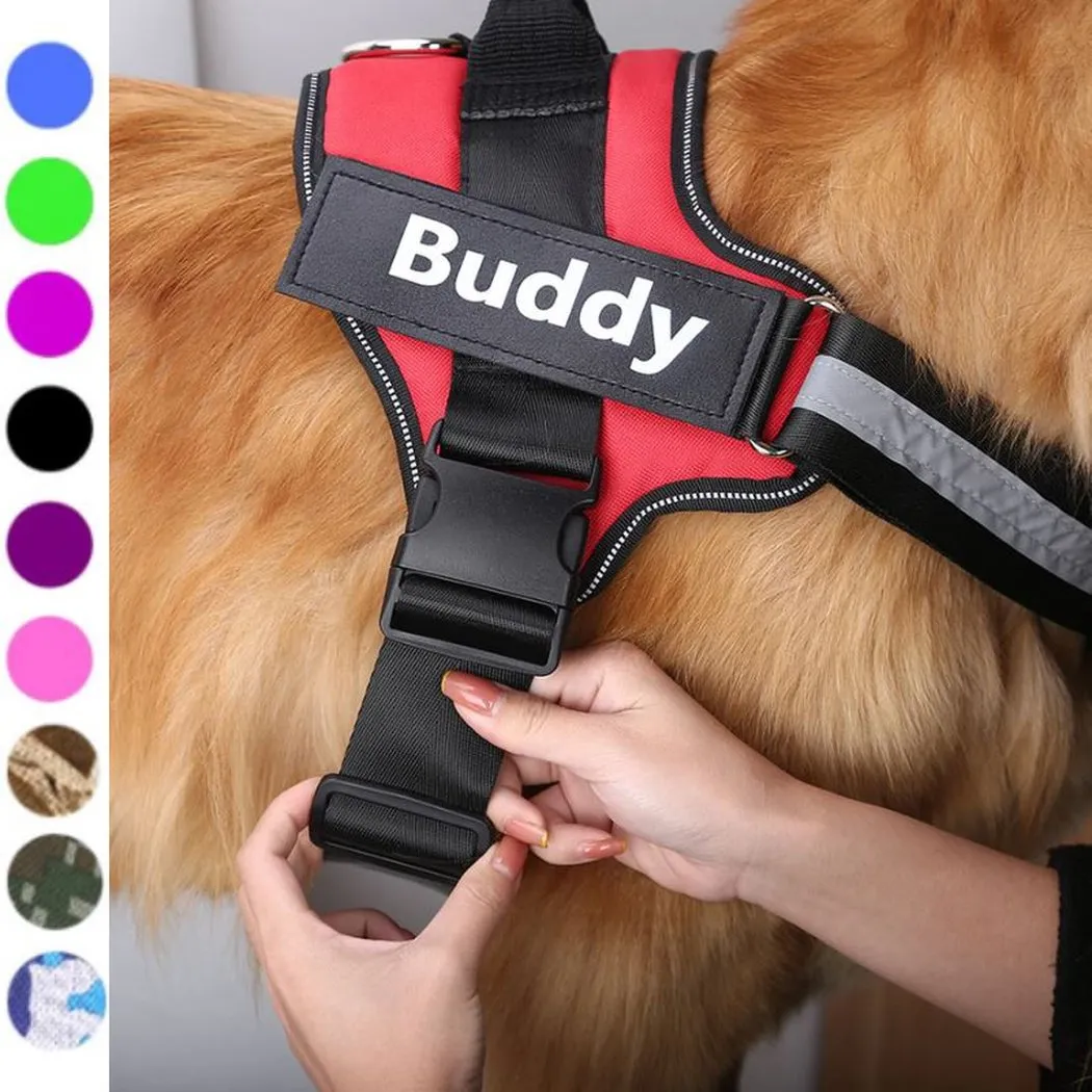 PETLAVISH™ Personalized No-Pull Dog Harness: Custom Name, Soft, Reflective, Breathable, Control Vest