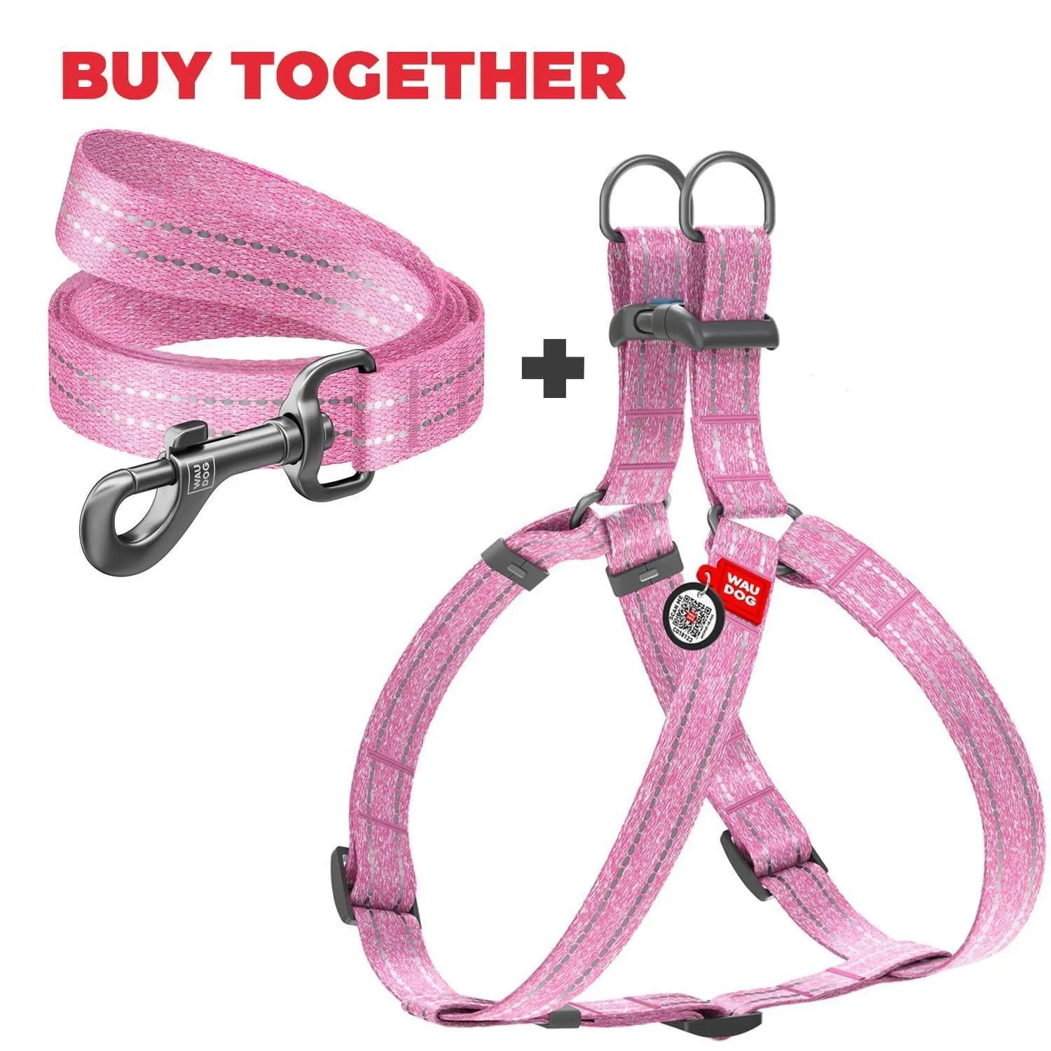 Pink Cotton Dog Harness Eco Friendly Dog Harness for Small Dogs 1722 in S Size