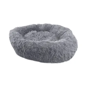 Plush Soft Cozy Pet Bed, 60cm, Raised Sides, Grey