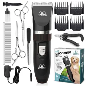 Professional Dog Grooming Kit - Cordless Low Noise Dog Clippers For Grooming