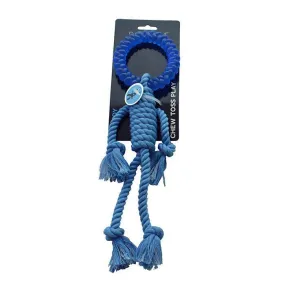 Scream Rope Man Blue Dog Toy