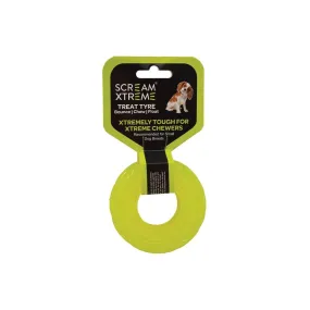 Scream Xtreme Treat Tyre Small Green Dog Toy