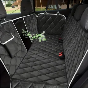 Waterproof Dog Car Seat Cover with Mesh Window & Storage Pocket