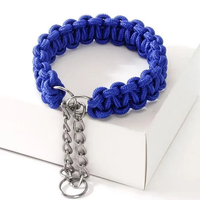 Woven P-Chain Adjustable Nylon Dog Collar