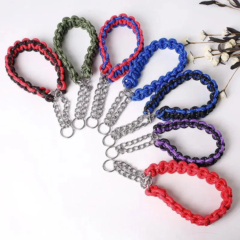 Woven P-Chain Adjustable Nylon Dog Collar